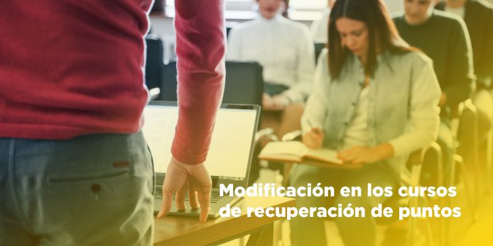 Cambios en los cursos de recuperación de puntos